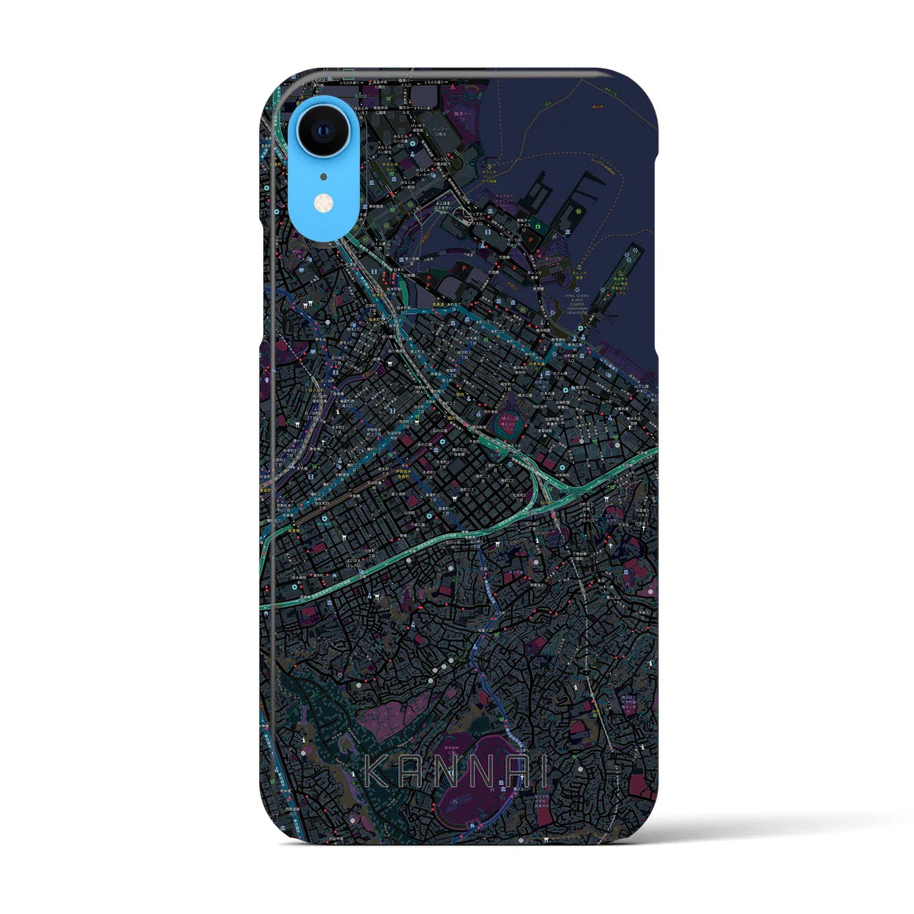 【関内(神奈川県)】地図柄iPhoneケース(バックカバータイプ)