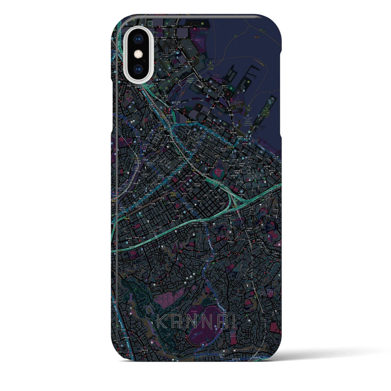 【関内(神奈川県)】地図柄iPhoneケース(バックカバータイプ)