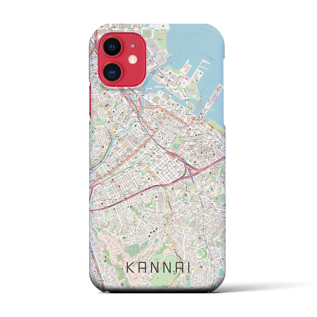 【関内(神奈川県)】地図柄iPhoneケース(バックカバータイプ)
