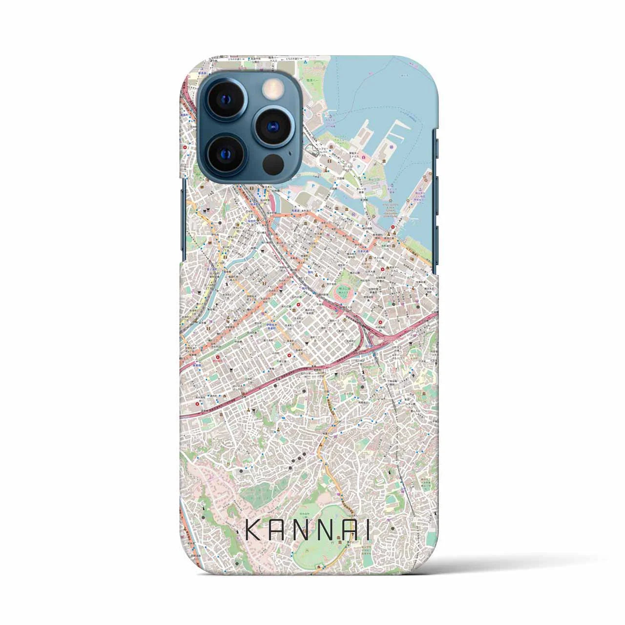 【関内(神奈川県)】地図柄iPhoneケース(バックカバータイプ)