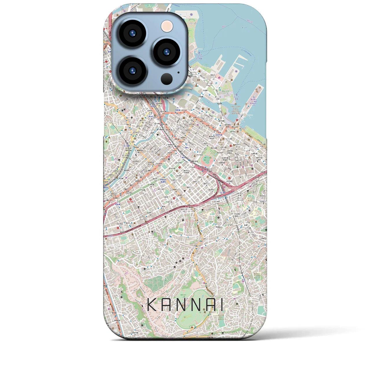 【関内(神奈川県)】地図柄iPhoneケース(バックカバータイプ)