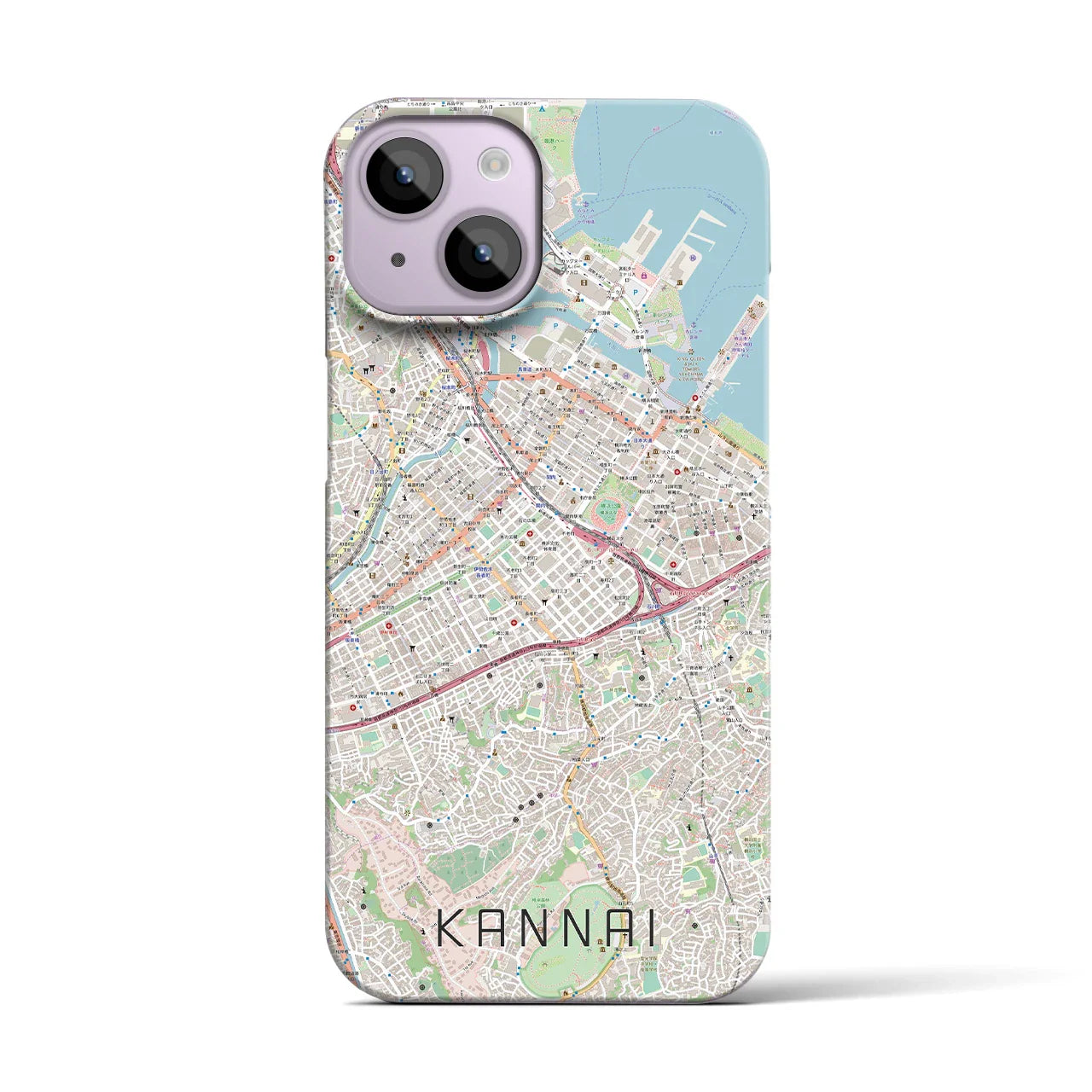 【関内(神奈川県)】地図柄iPhoneケース(バックカバータイプ)