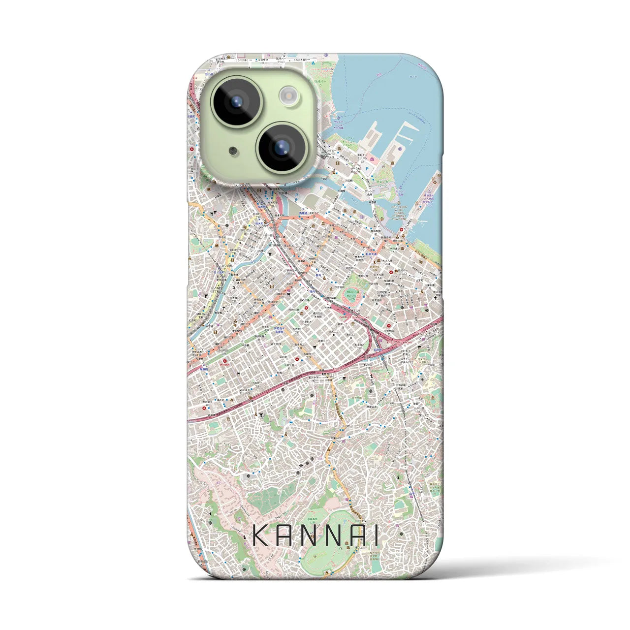 【関内(神奈川県)】地図柄iPhoneケース(バックカバータイプ)