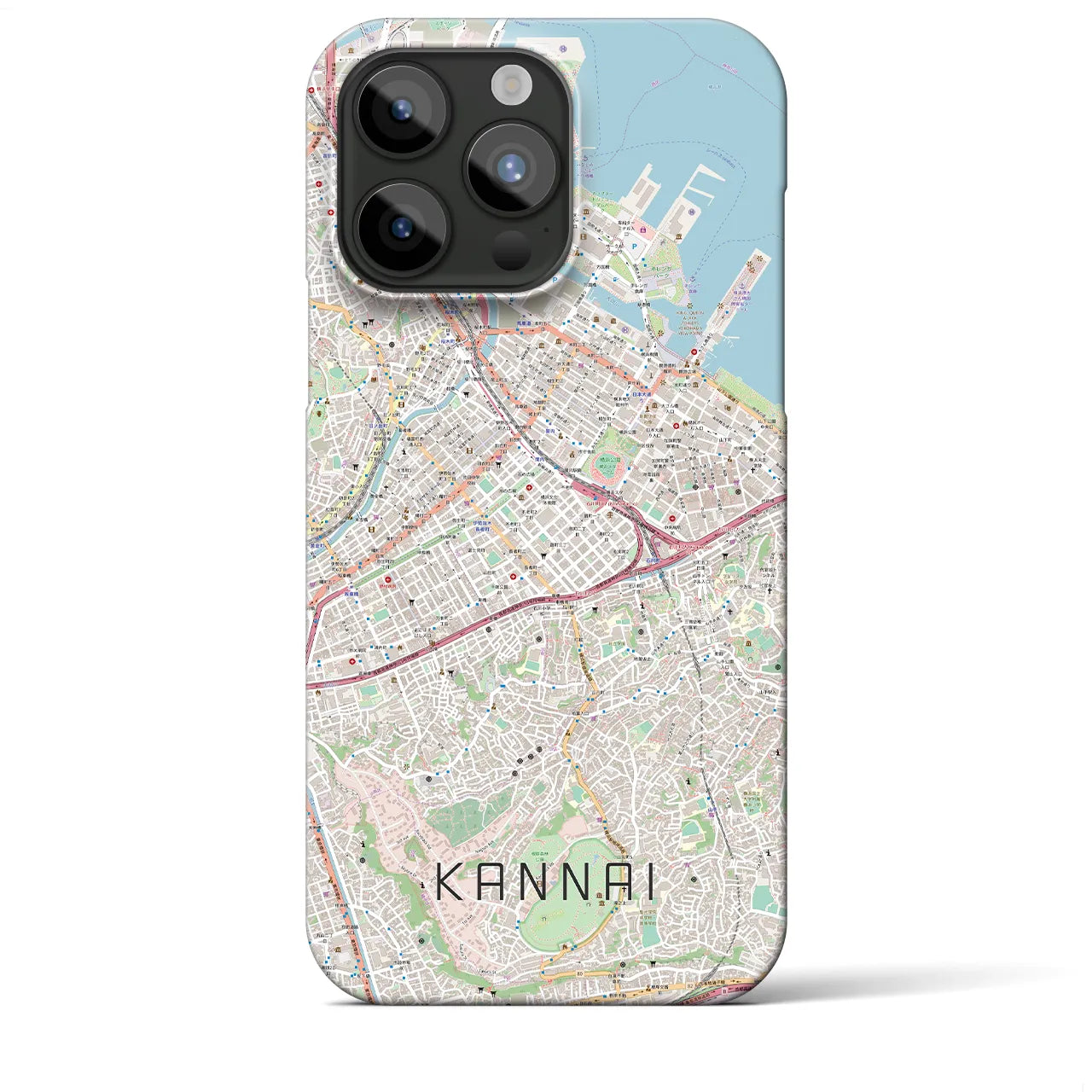 【関内(神奈川県)】地図柄iPhoneケース(バックカバータイプ)