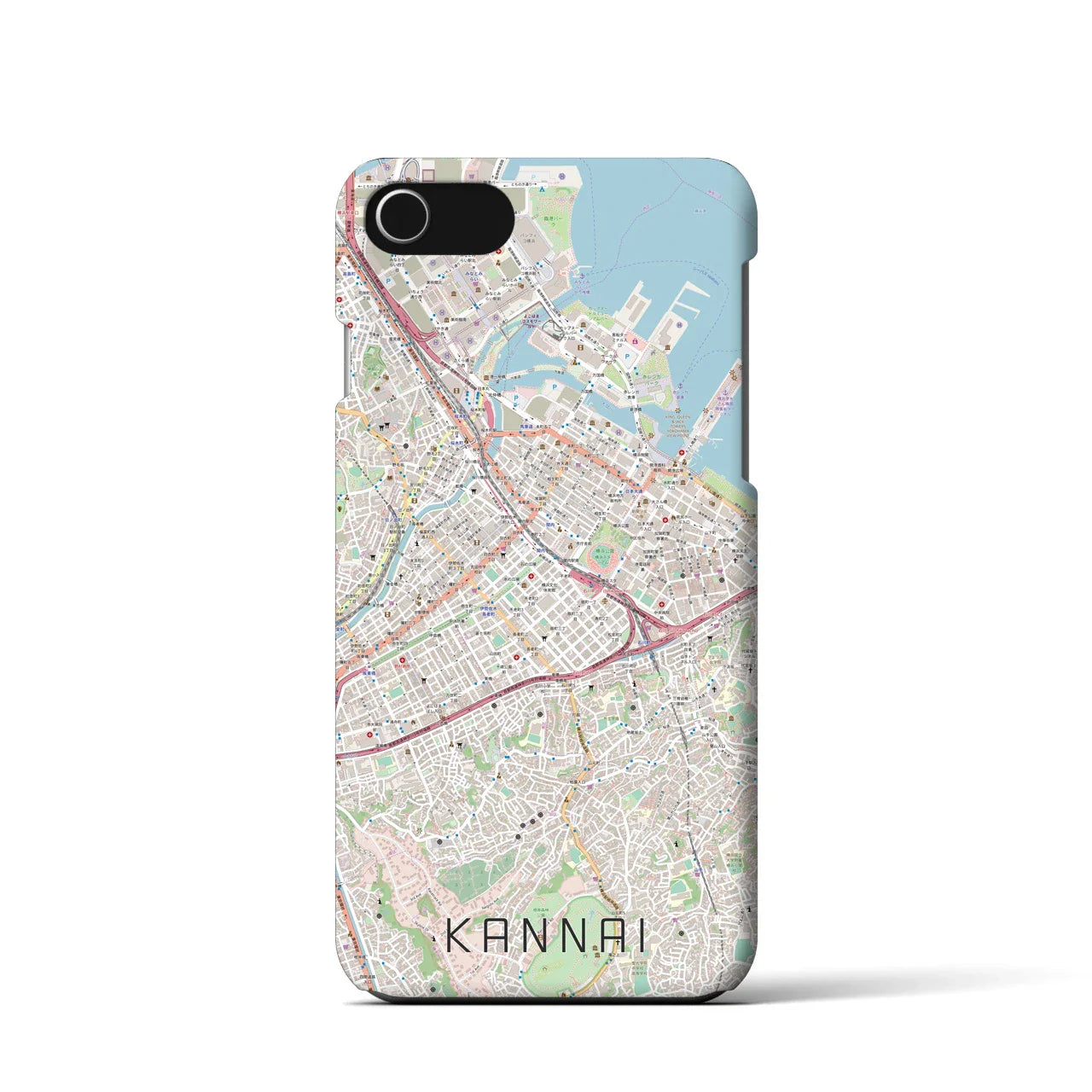 【関内(神奈川県)】地図柄iPhoneケース(バックカバータイプ)