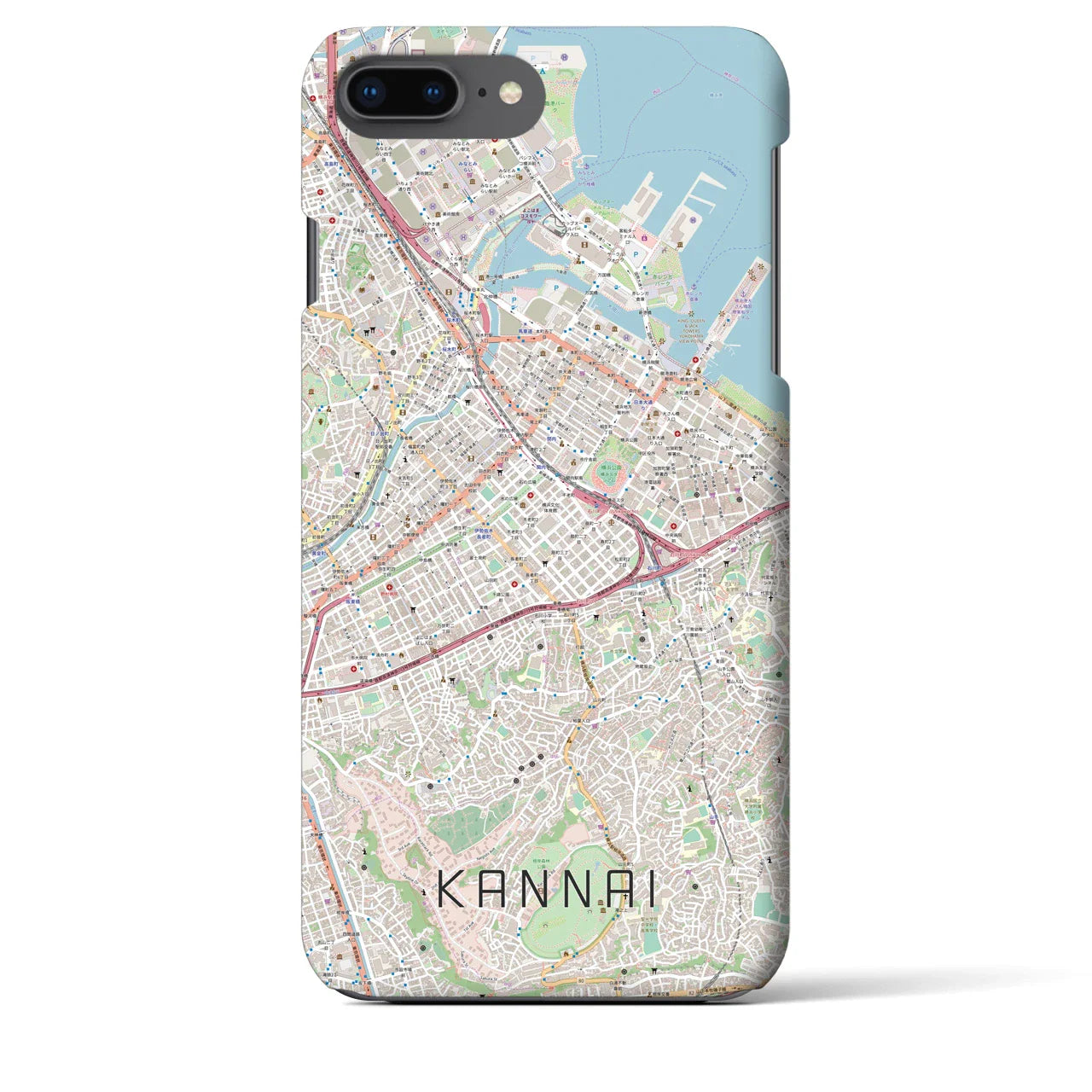 【関内(神奈川県)】地図柄iPhoneケース(バックカバータイプ)