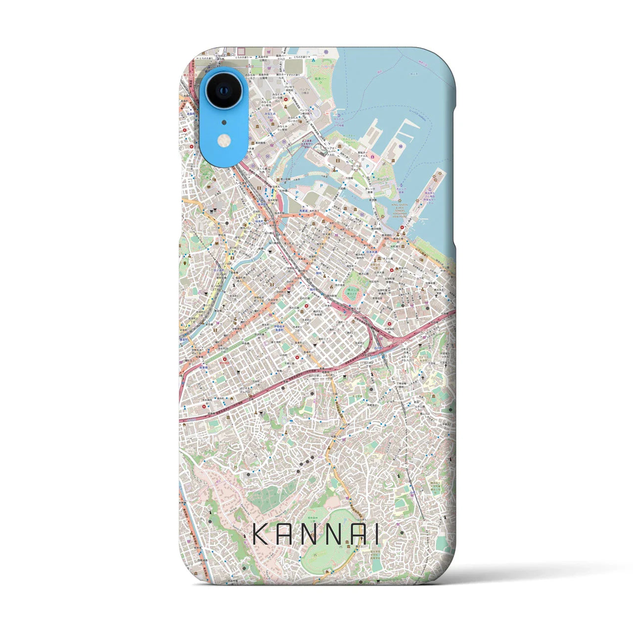 【関内(神奈川県)】地図柄iPhoneケース(バックカバータイプ)