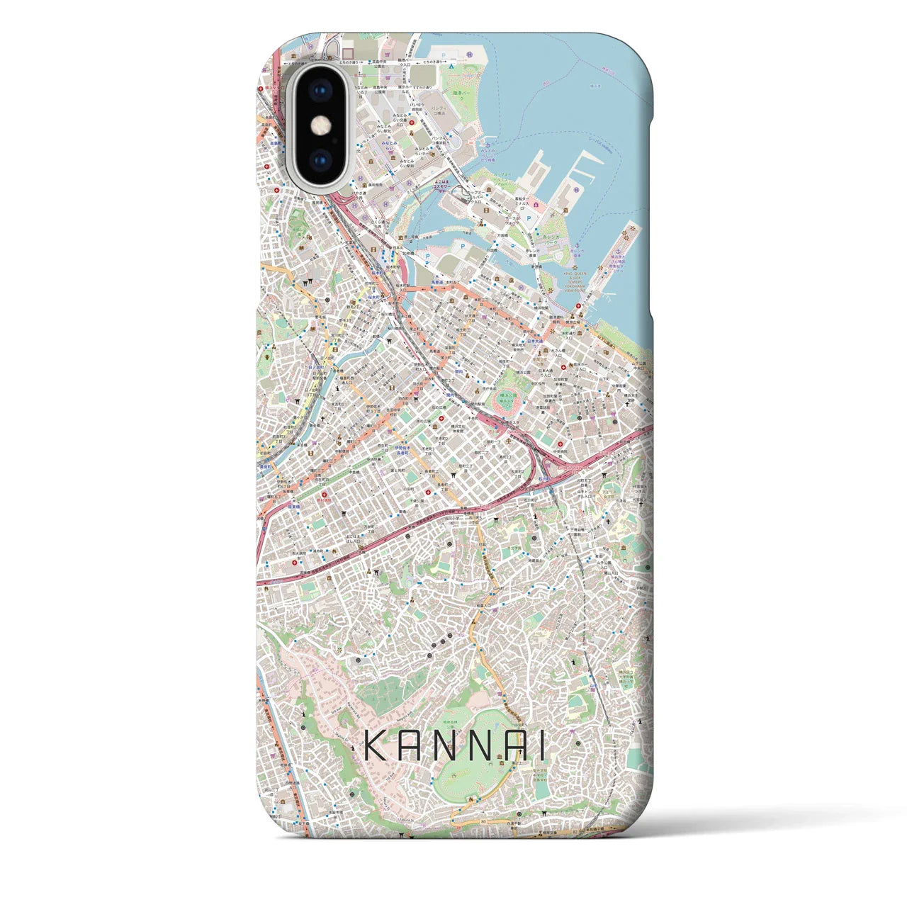 【関内(神奈川県)】地図柄iPhoneケース(バックカバータイプ)