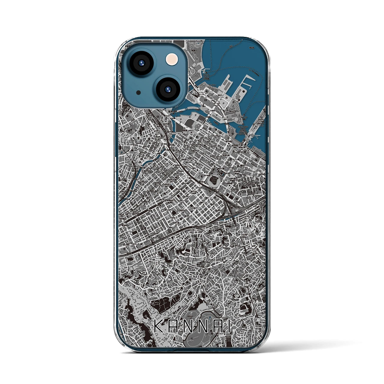 【関内(神奈川県)】地図柄iPhoneケース(クリアタイプ)