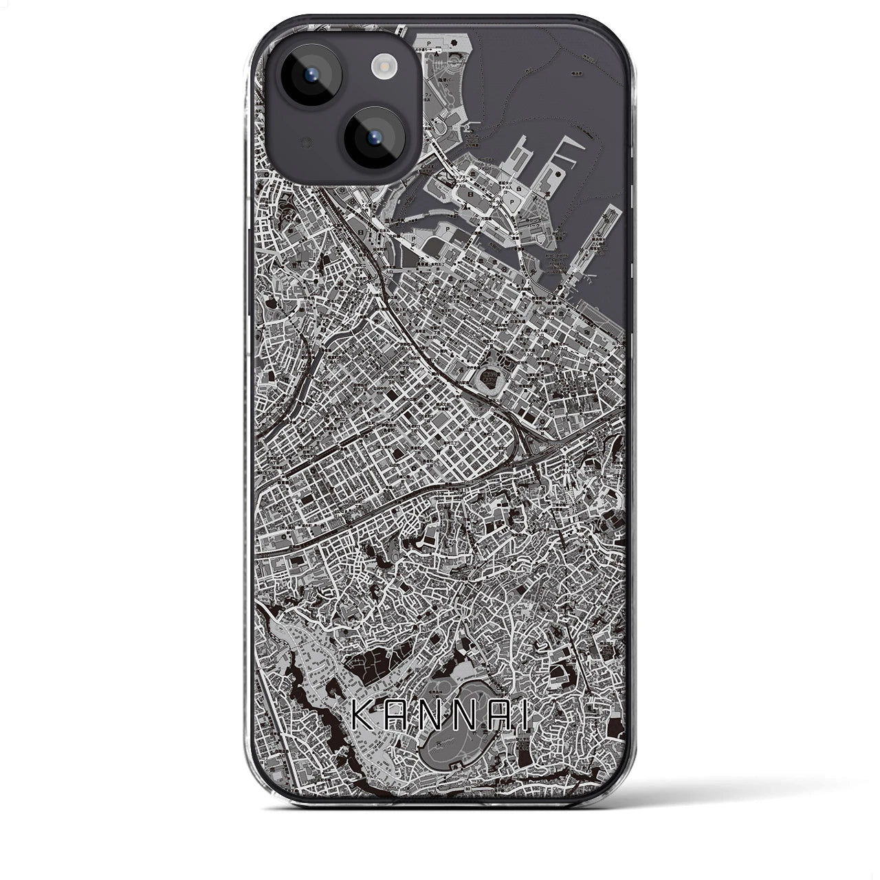 【関内(神奈川県)】地図柄iPhoneケース(クリアタイプ)