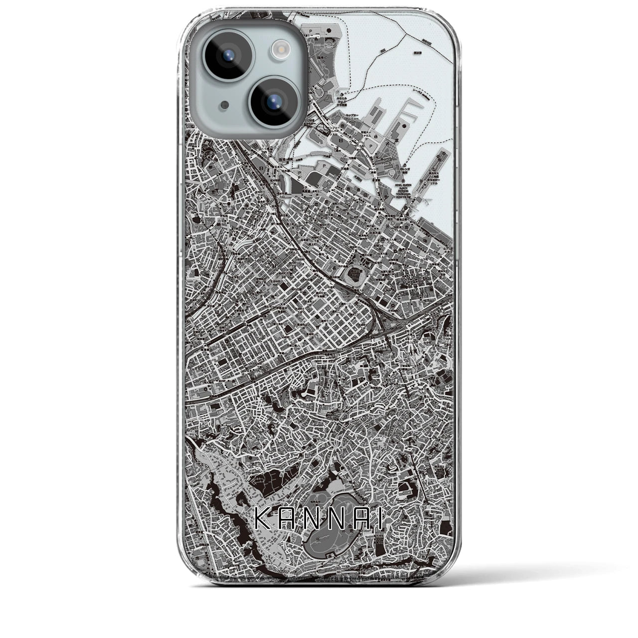 【関内(神奈川県)】地図柄iPhoneケース(クリアタイプ)