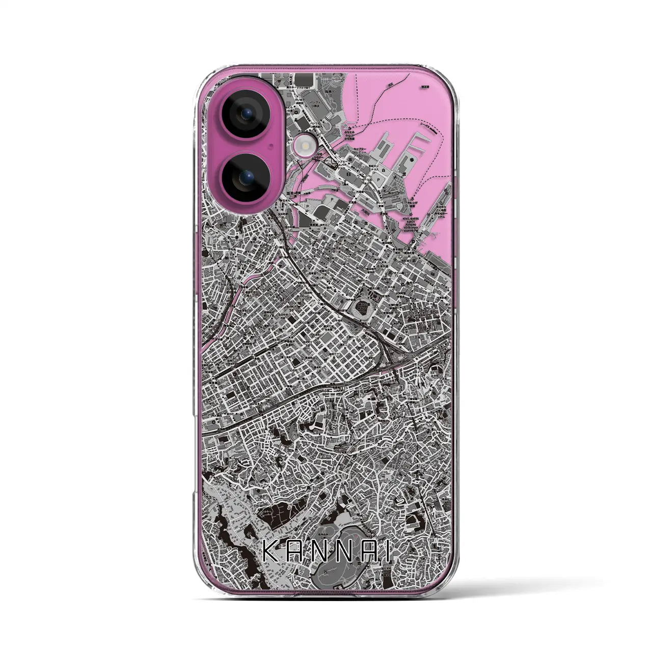 【関内(神奈川県)】地図柄iPhoneケース(クリアタイプ)