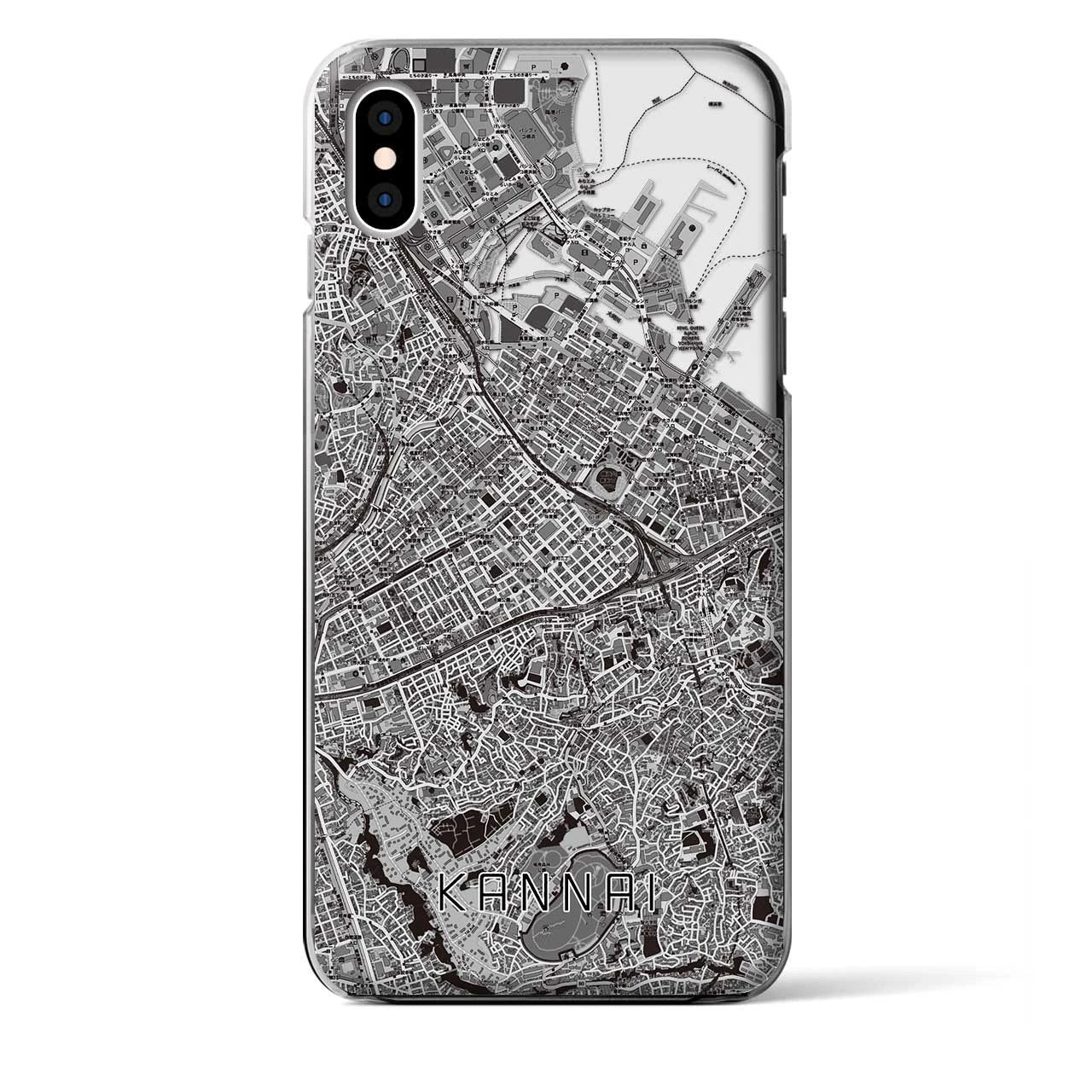 【関内(神奈川県)】地図柄iPhoneケース(クリアタイプ)
