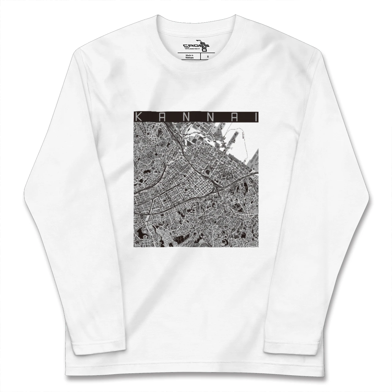 【関内(神奈川県)】地図柄ロングスリーブTシャツ