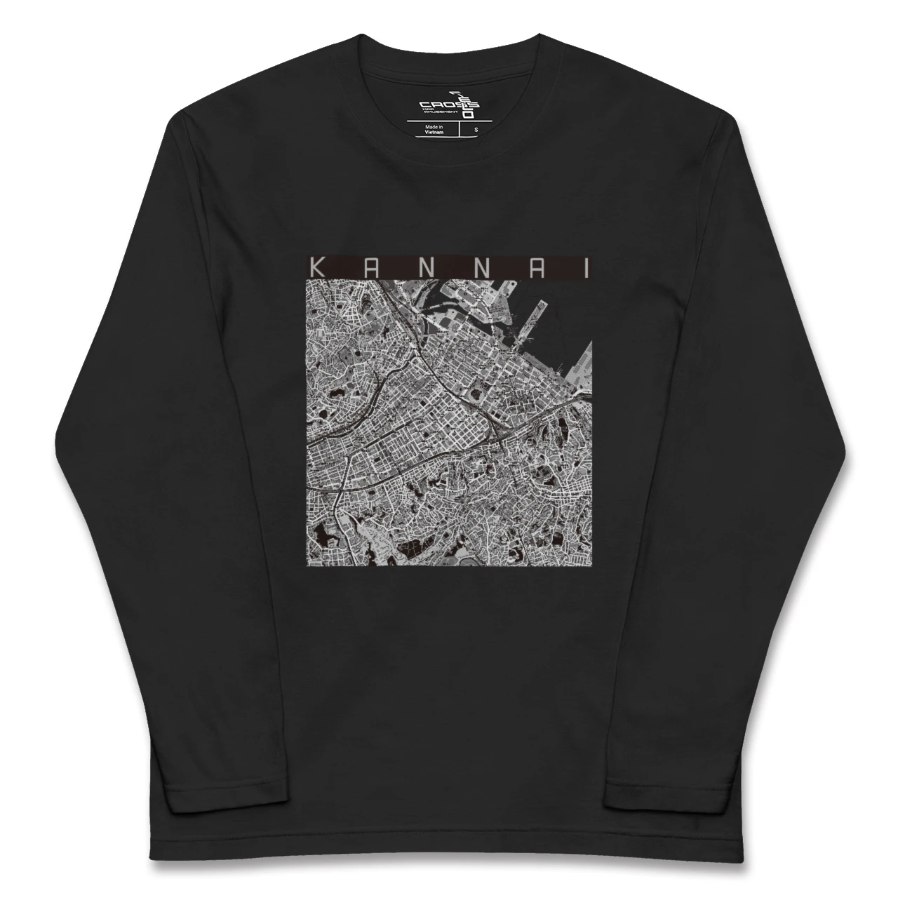 【関内(神奈川県)】地図柄ロングスリーブTシャツ