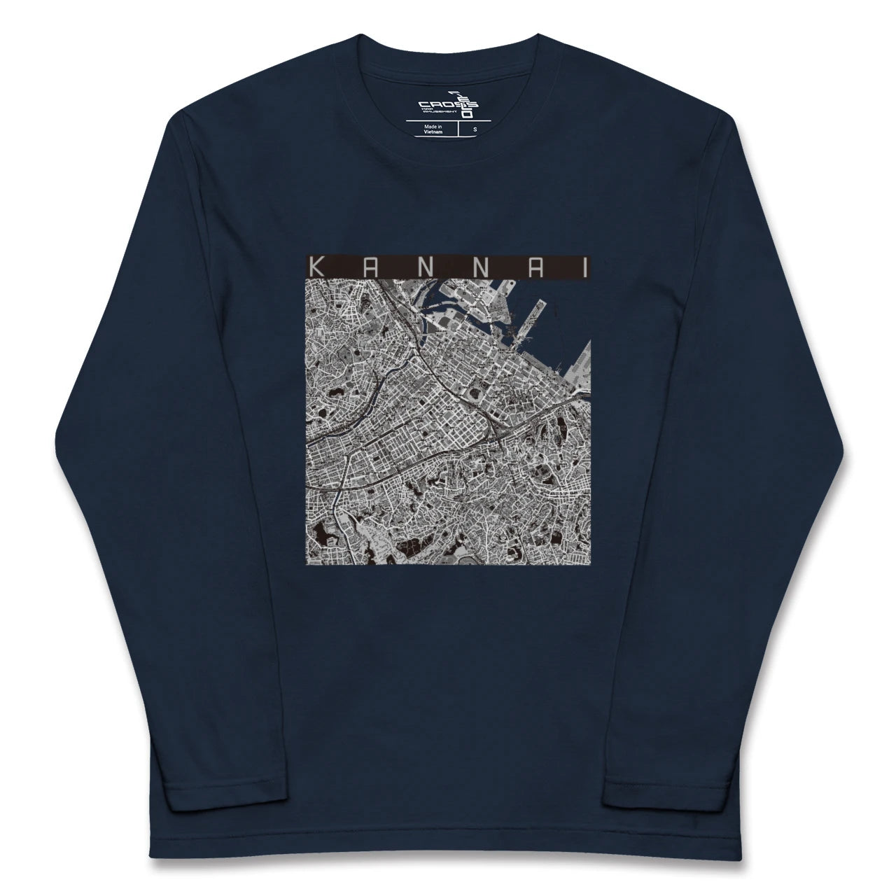 【関内(神奈川県)】地図柄ロングスリーブTシャツ