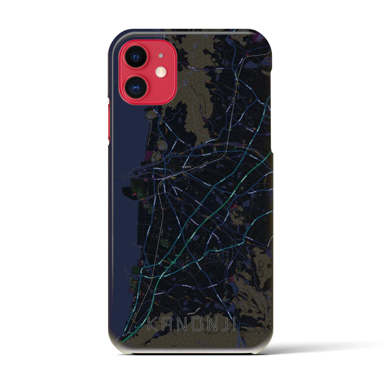 【観音寺(香川県)】地図柄iPhoneケース(バックカバータイプ)