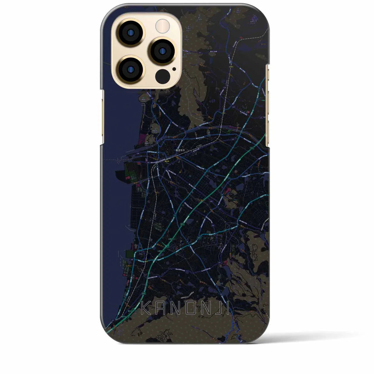 【観音寺(香川県)】地図柄iPhoneケース(バックカバータイプ)