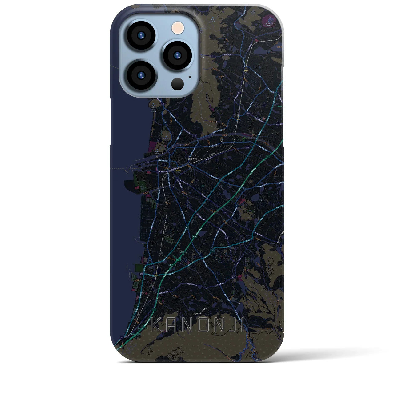【観音寺(香川県)】地図柄iPhoneケース(バックカバータイプ)