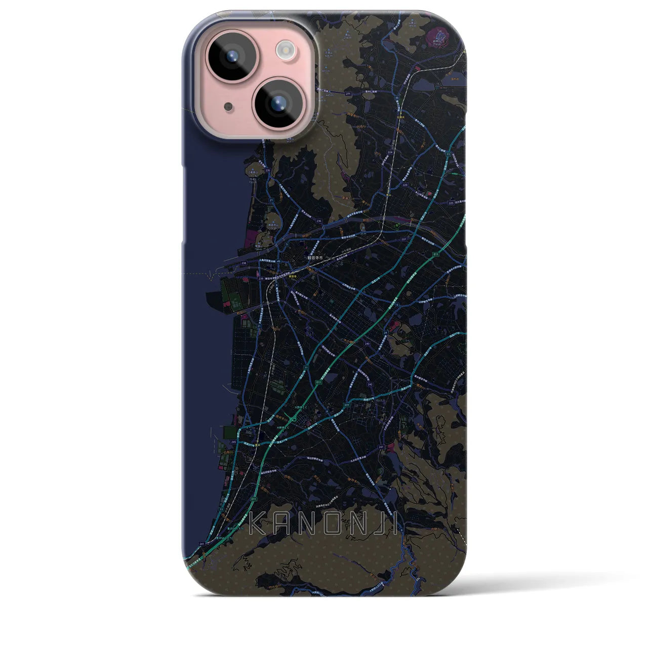 【観音寺(香川県)】地図柄iPhoneケース(バックカバータイプ)