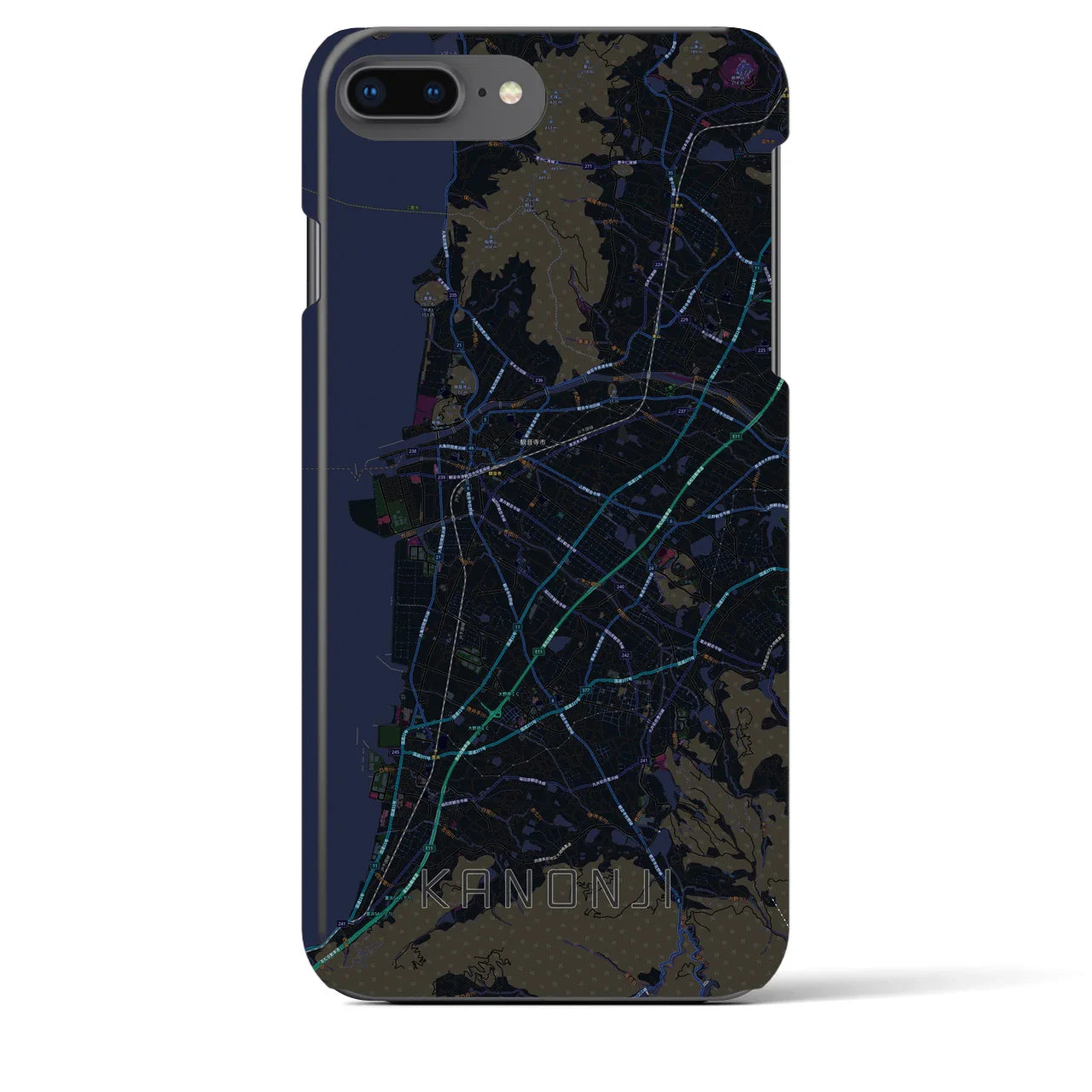 【観音寺(香川県)】地図柄iPhoneケース(バックカバータイプ)