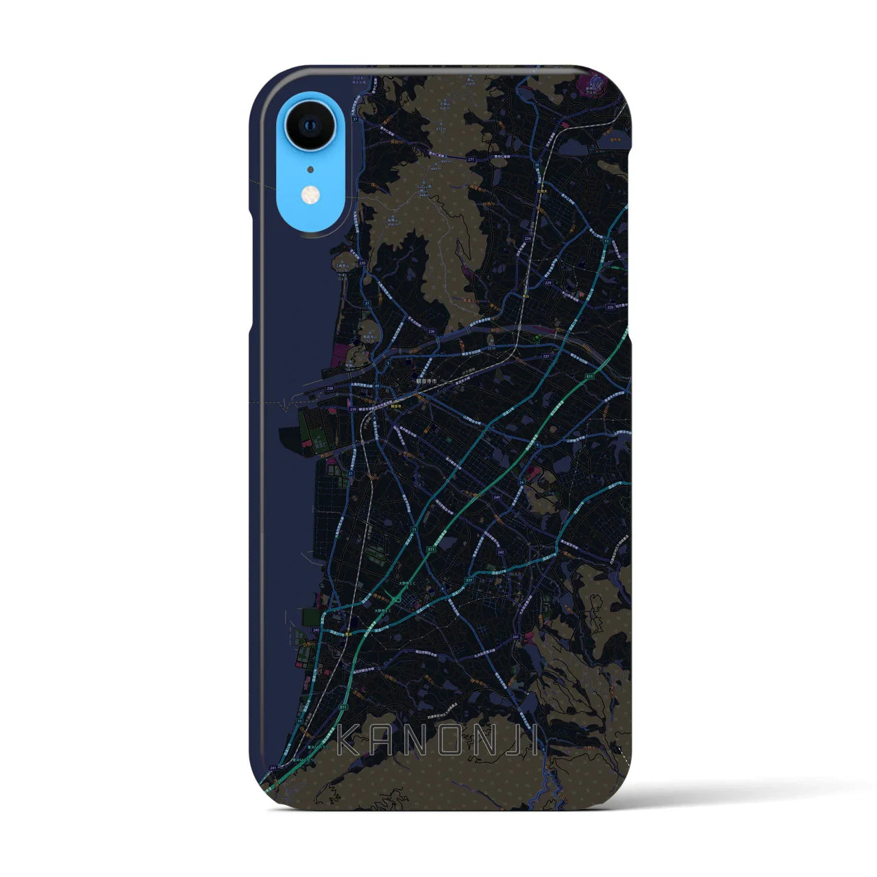 【観音寺(香川県)】地図柄iPhoneケース(バックカバータイプ)