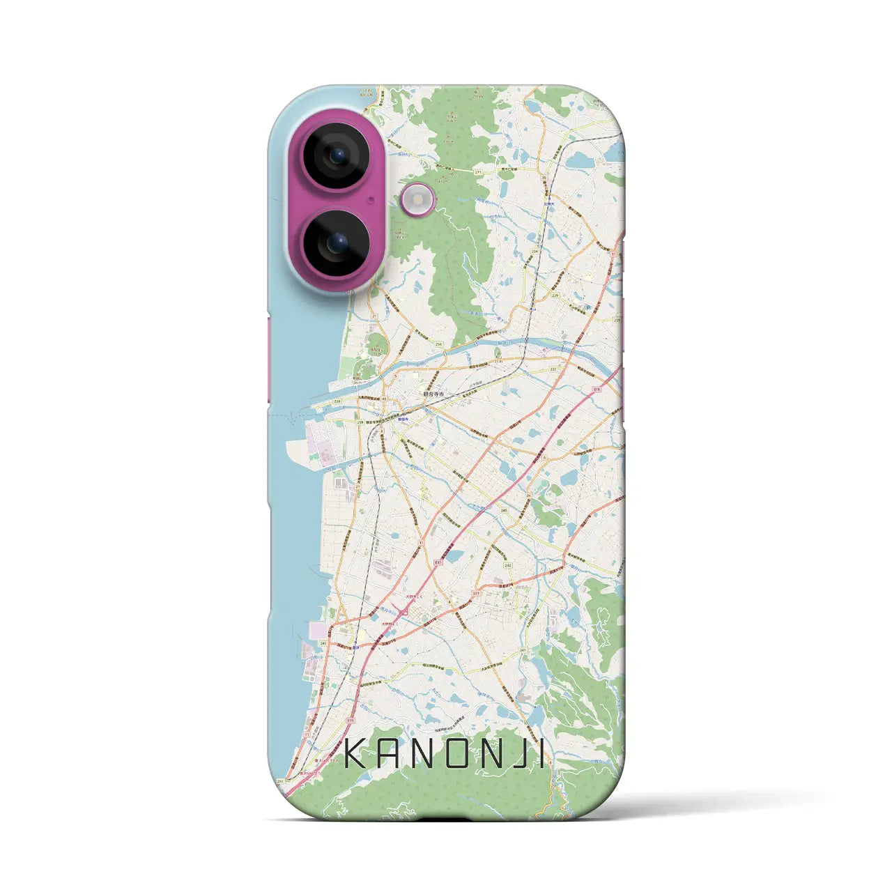 【観音寺(香川県)】地図柄iPhoneケース(バックカバータイプ)