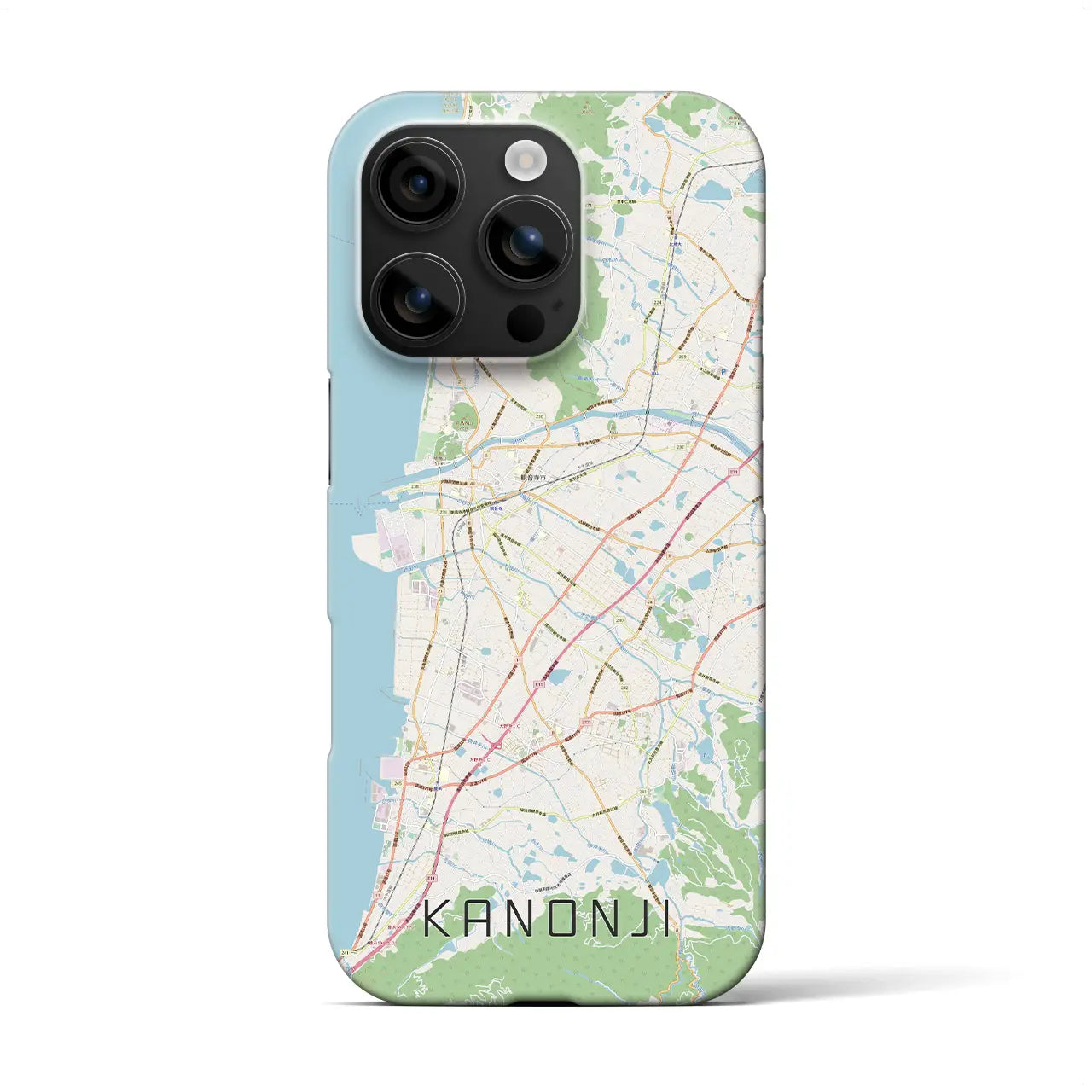 【観音寺(香川県)】地図柄iPhoneケース(バックカバータイプ)
