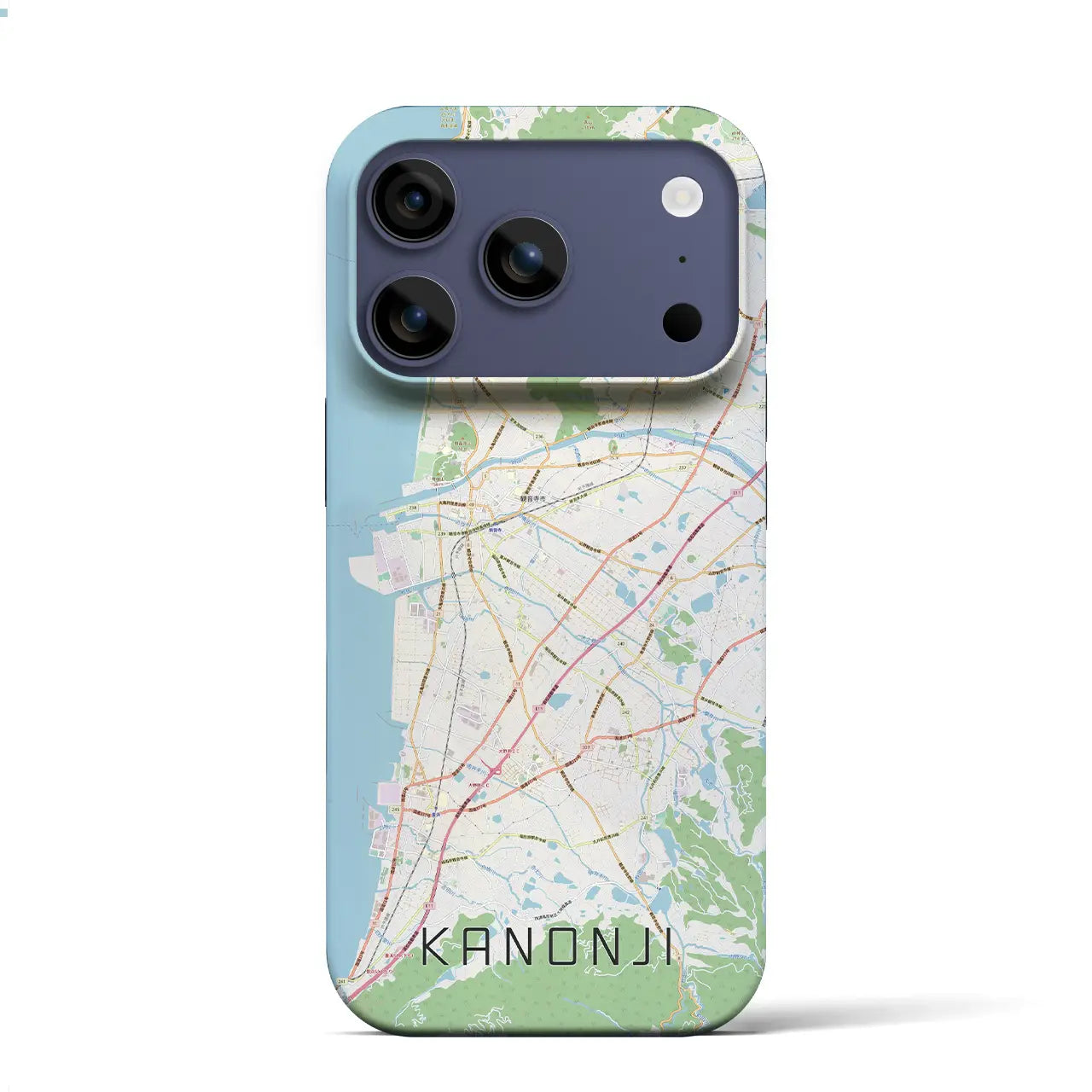 【観音寺(香川県)】地図柄iPhoneケース(バックカバータイプ)ナチュラル・iPhone 17 Pro Max 用