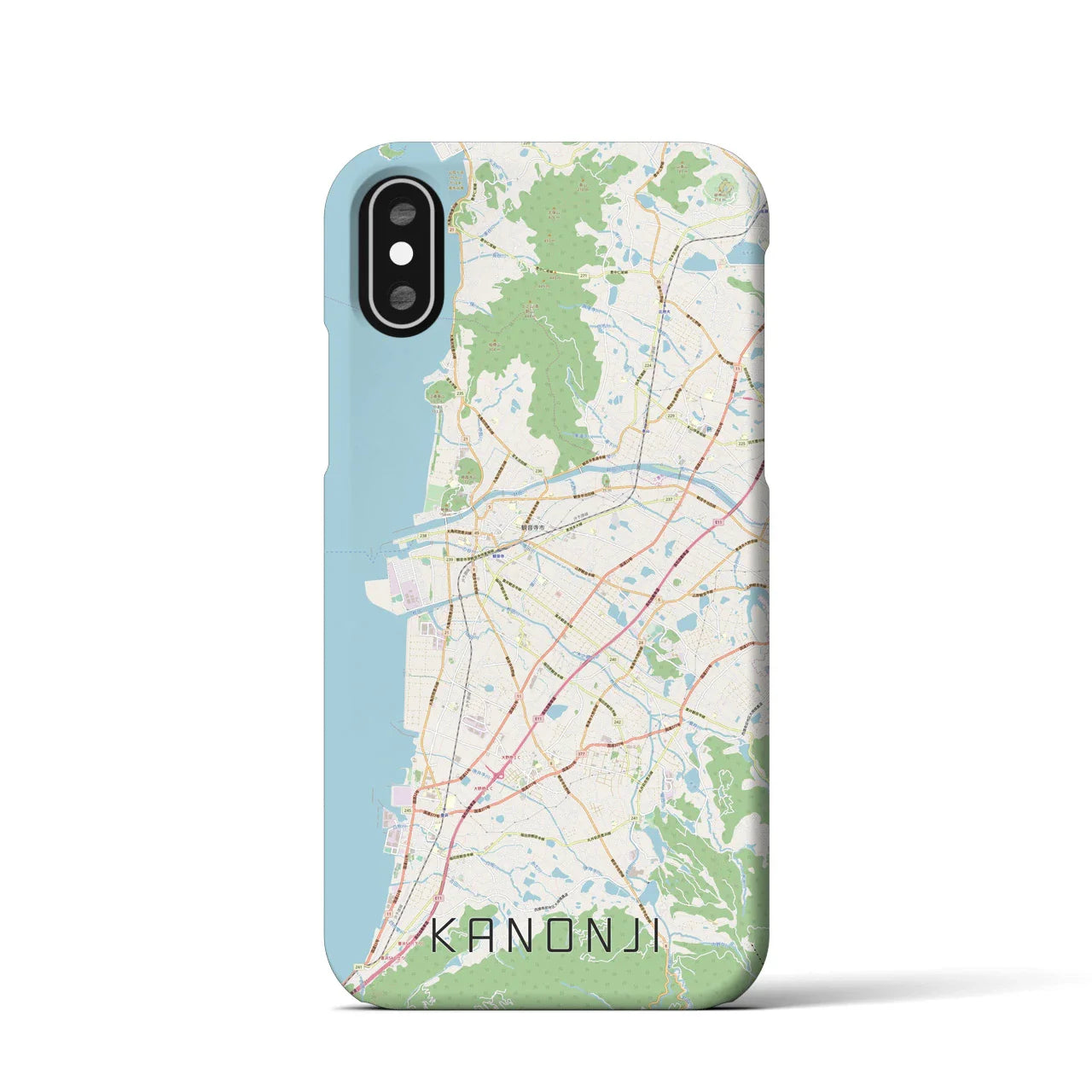【観音寺(香川県)】地図柄iPhoneケース(バックカバータイプ)