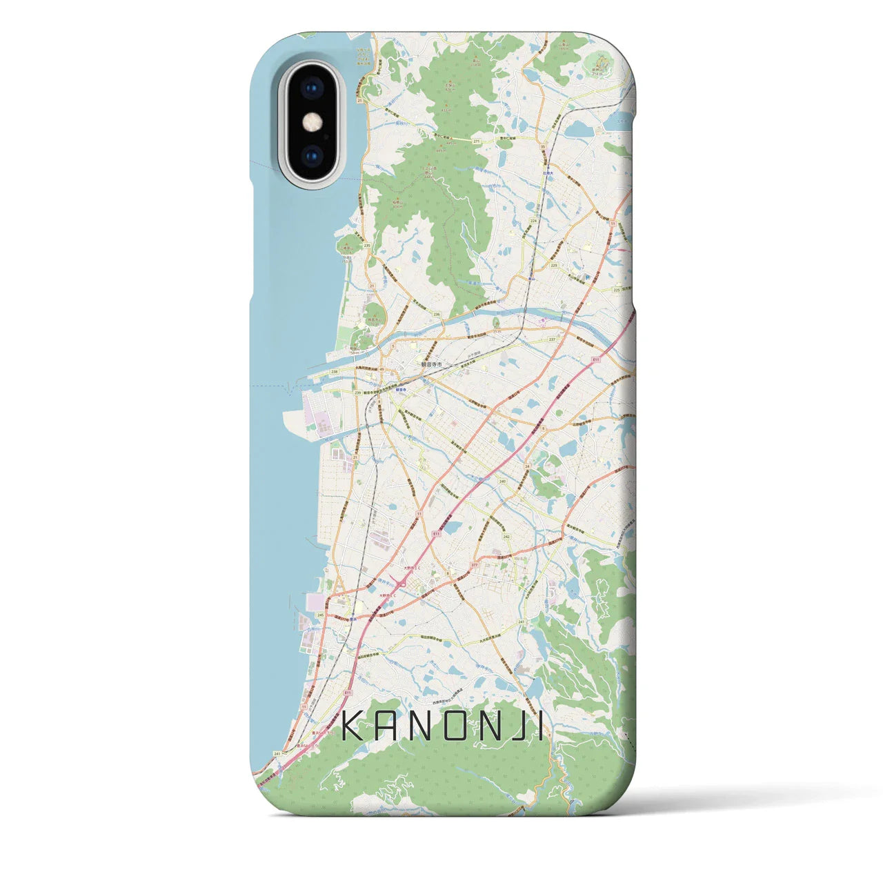 【観音寺(香川県)】地図柄iPhoneケース(バックカバータイプ)
