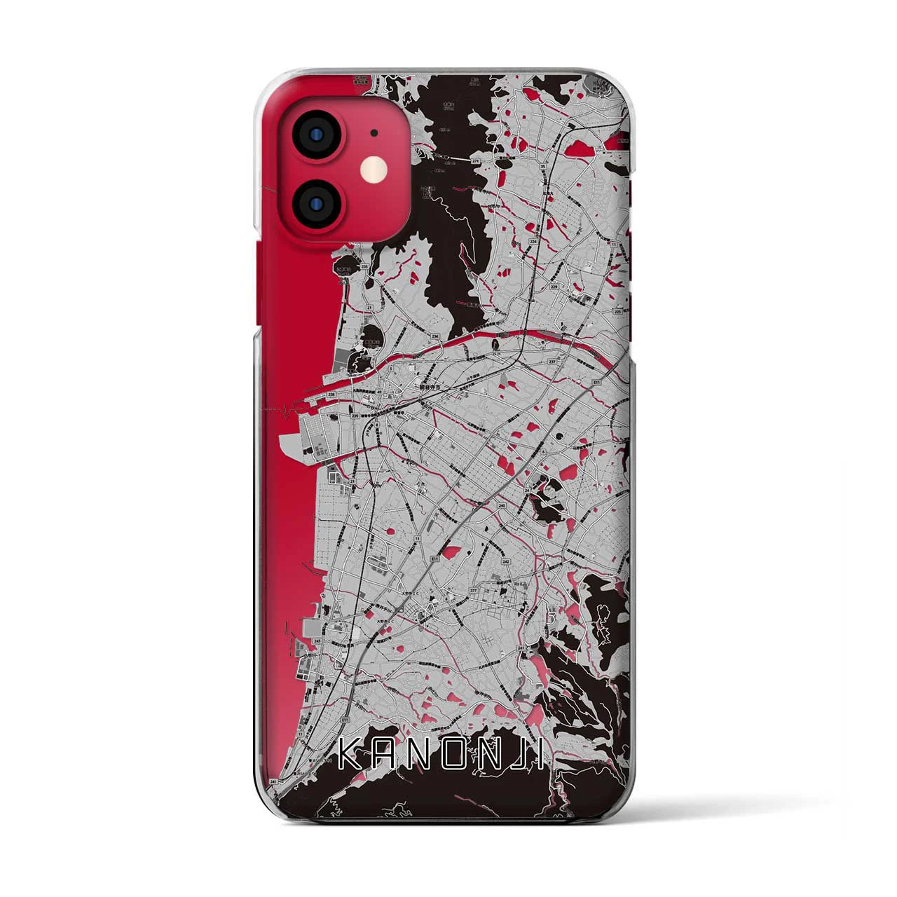 【観音寺(香川県)】地図柄iPhoneケース(クリアタイプ)