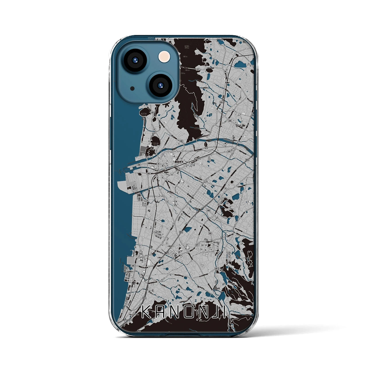 【観音寺(香川県)】地図柄iPhoneケース(クリアタイプ)