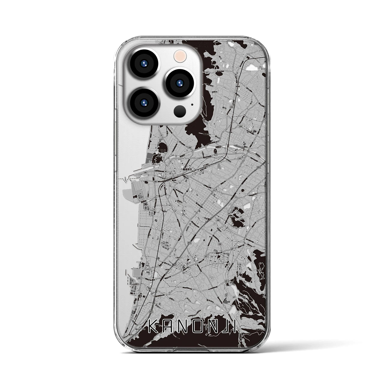 【観音寺(香川県)】地図柄iPhoneケース(クリアタイプ)