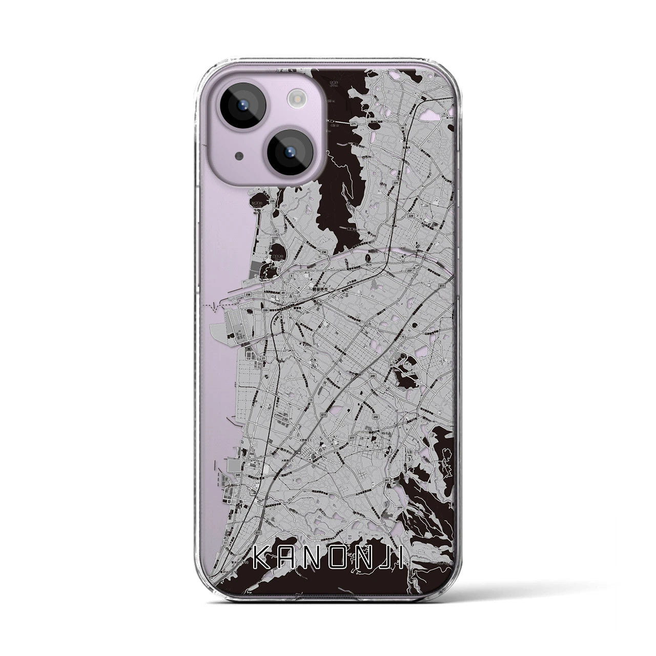 【観音寺(香川県)】地図柄iPhoneケース(クリアタイプ)