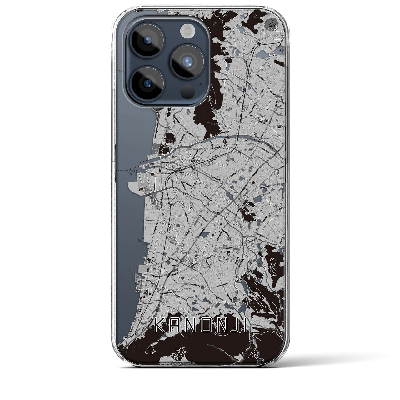 【観音寺(香川県)】地図柄iPhoneケース(クリアタイプ)