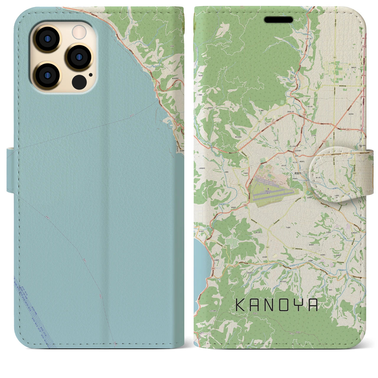 【鹿屋(鹿児島県)】地図柄iPhoneケース(手帳タイプ)ナチュラル・iPhone 12 Pro Max 用