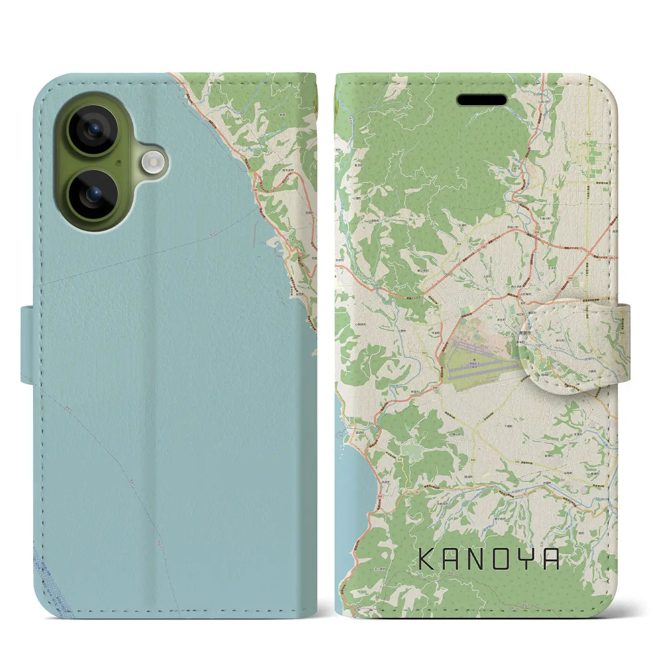 【鹿屋(鹿児島県)】地図柄iPhoneケース(手帳タイプ)ナチュラル・iPhone 17 Pro Max 用