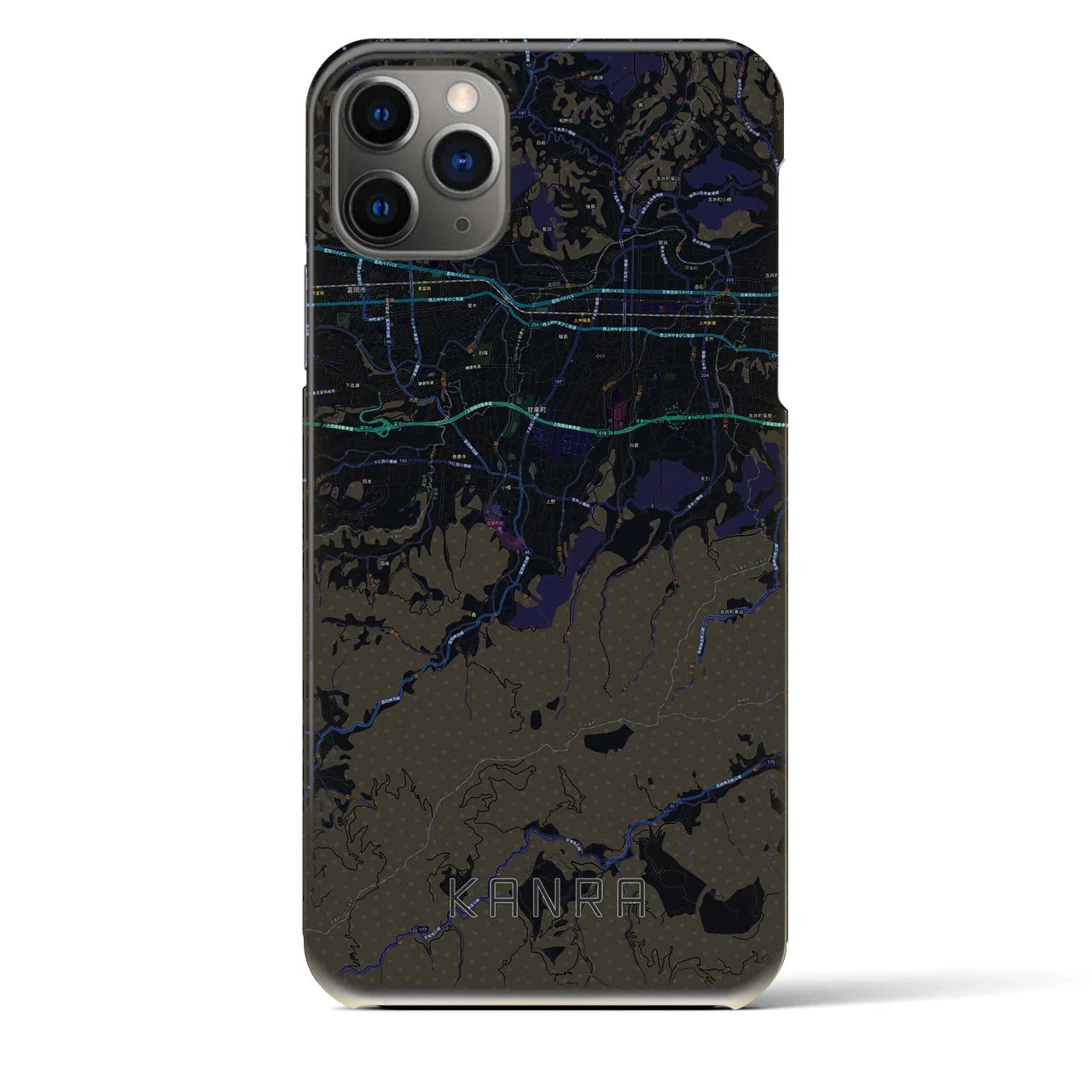 【甘楽(群馬県)】地図柄iPhoneケース(バックカバータイプ)