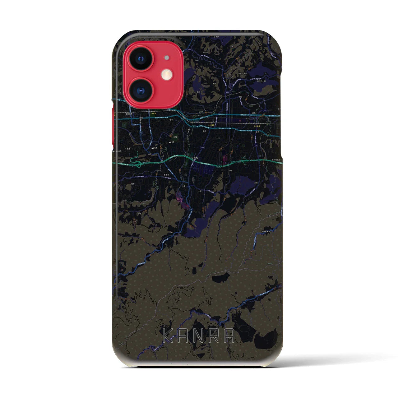 【甘楽(群馬県)】地図柄iPhoneケース(バックカバータイプ)
