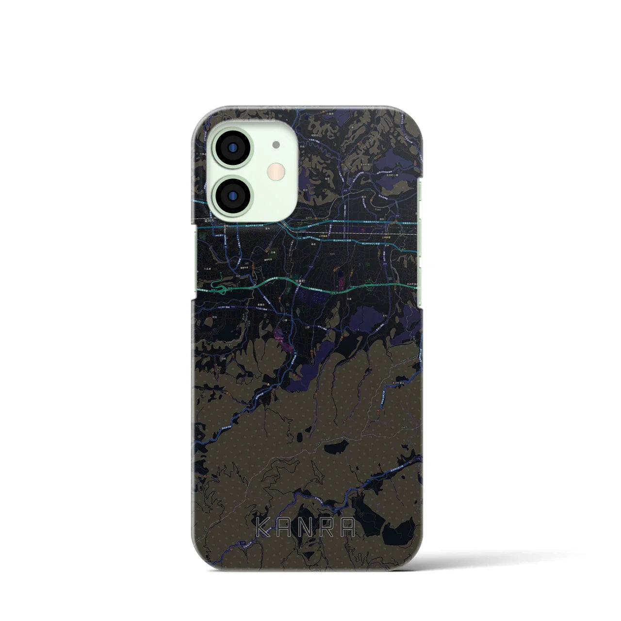 【甘楽(群馬県)】地図柄iPhoneケース(バックカバータイプ)