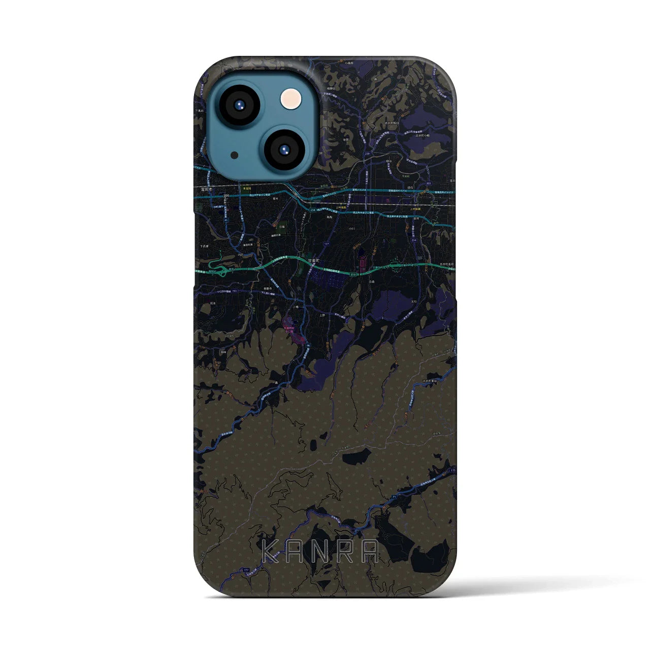 【甘楽(群馬県)】地図柄iPhoneケース(バックカバータイプ)