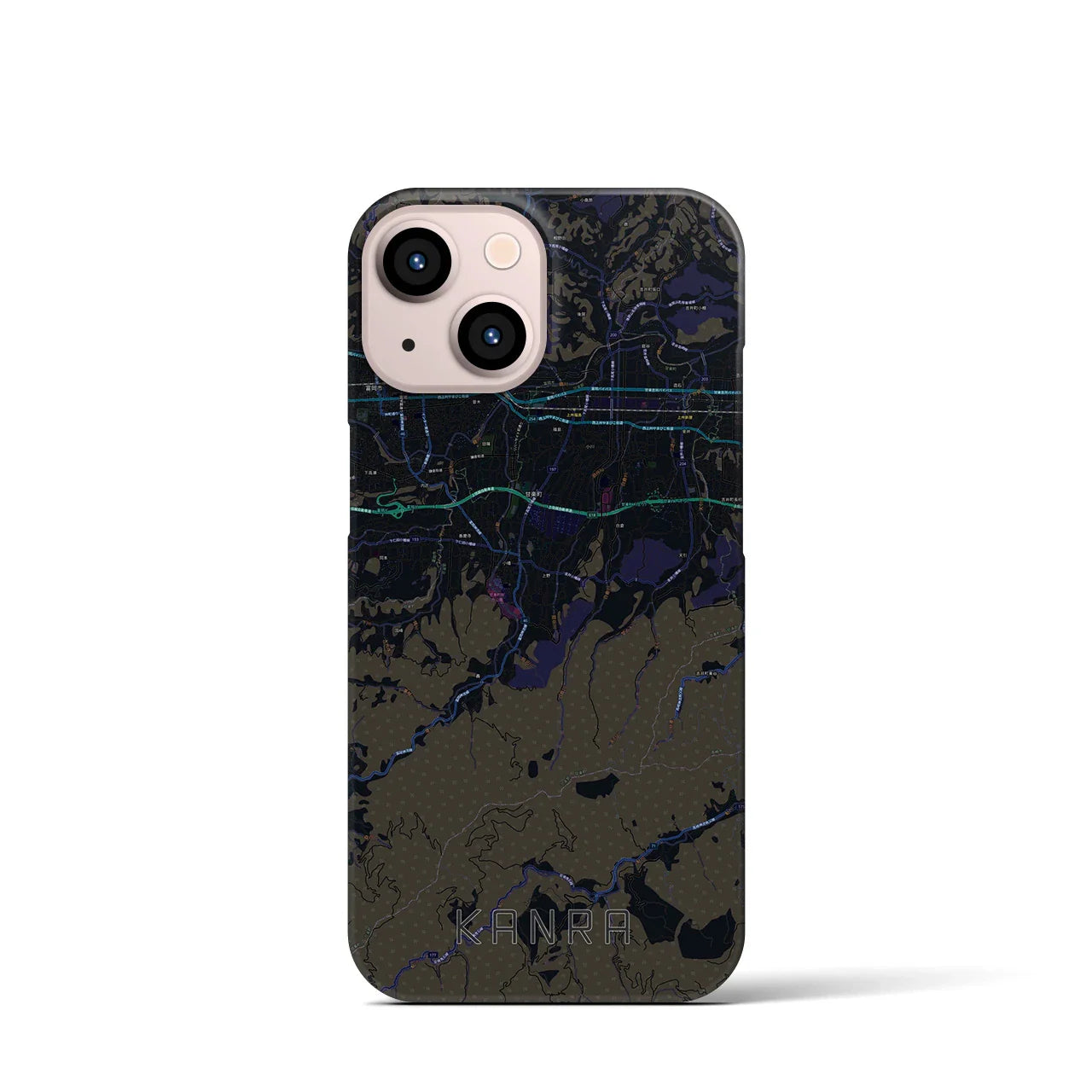 【甘楽(群馬県)】地図柄iPhoneケース(バックカバータイプ)