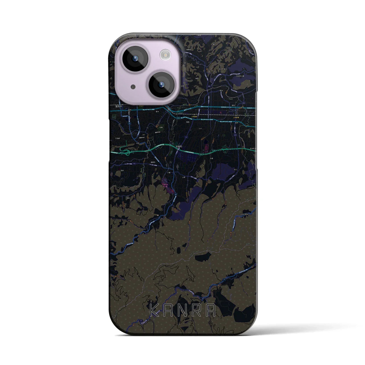 【甘楽(群馬県)】地図柄iPhoneケース(バックカバータイプ)