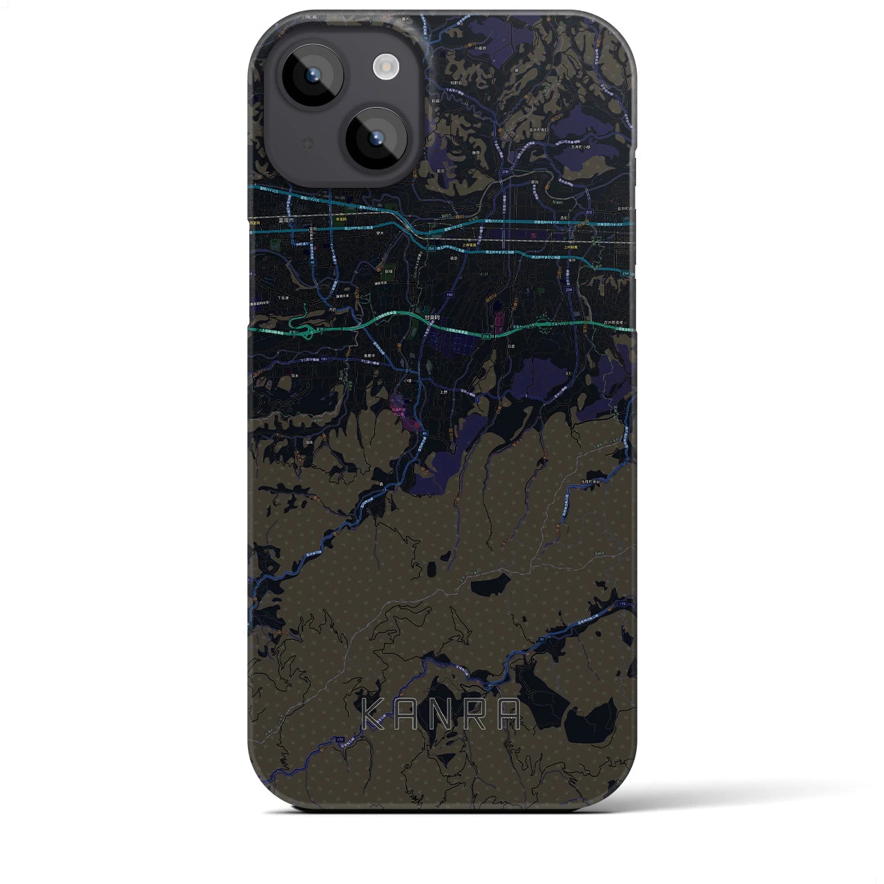 【甘楽(群馬県)】地図柄iPhoneケース(バックカバータイプ)