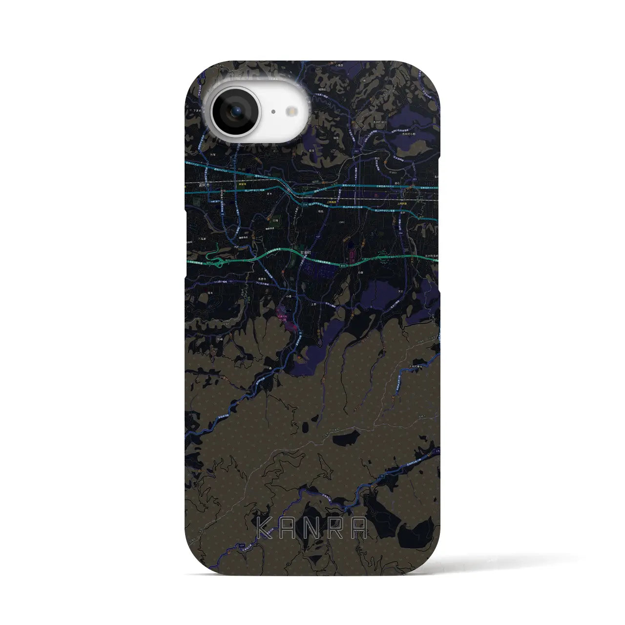 【甘楽(群馬県)】地図柄iPhoneケース(バックカバータイプ)