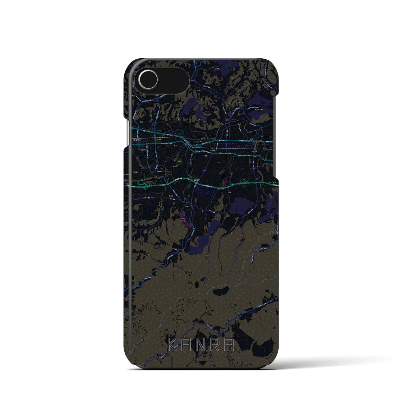 【甘楽(群馬県)】地図柄iPhoneケース(バックカバータイプ)