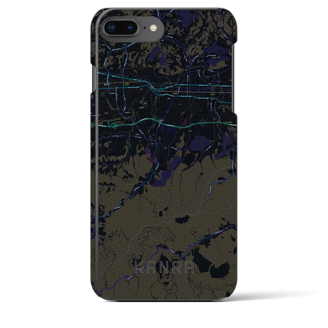 【甘楽(群馬県)】地図柄iPhoneケース(バックカバータイプ)