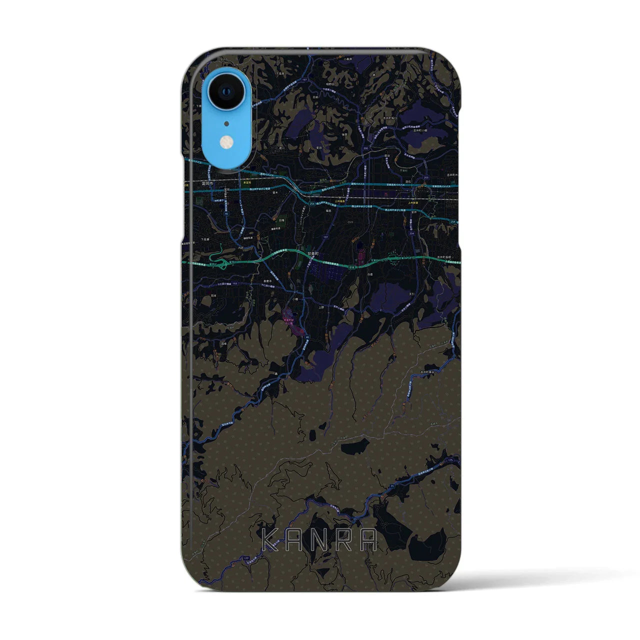 【甘楽(群馬県)】地図柄iPhoneケース(バックカバータイプ)