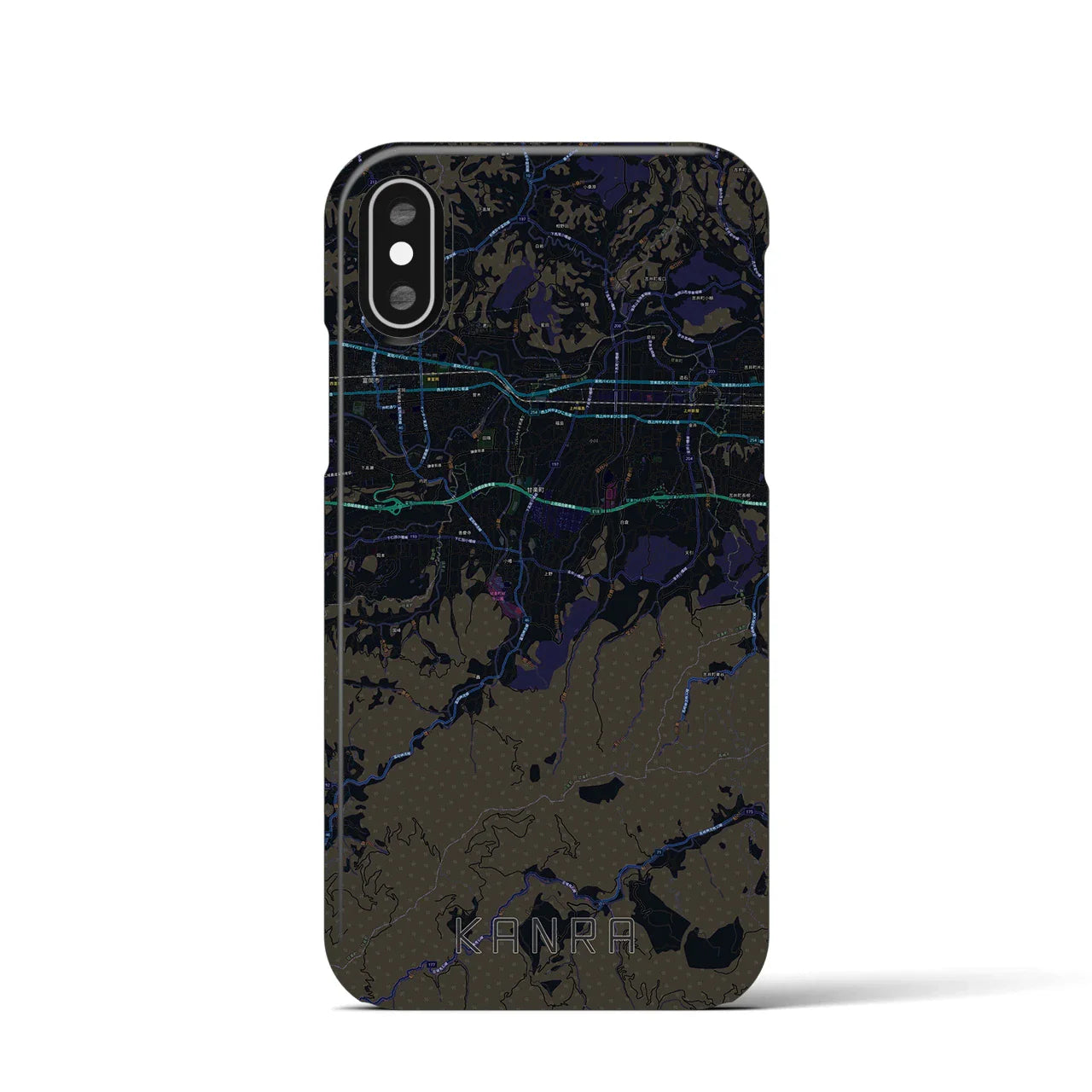 【甘楽(群馬県)】地図柄iPhoneケース(バックカバータイプ)